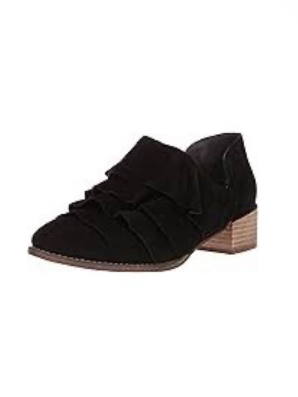 Anthropologie Seychelles Black Suede Ruffle Slip-On Loafers Size 11
